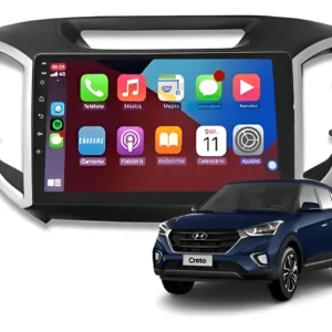 Central Multimidia Creta 2017 até 2024 - Tela 9 polegadas - QuadCore 2gb/32gb - CarPlay / Android Auto - instalado